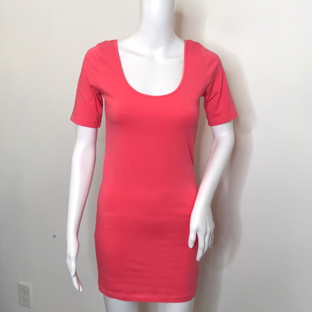 Forever 21 Salmon Scoop Neck & Back Dress
